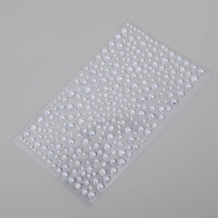 Жемчуг самоклеящийся &laquo;Ассорти&raquo;, с голографией, 325 шт на листе, цвет белый