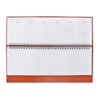 Планинг недатированный 100 х 300 мм, 56 листов, на гребне, обложка из искусственной кожи, коричневый