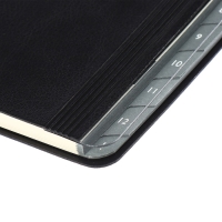 Еженедельник датир 2025г мягк обл иск кож А5 80л ESCALADA, бл тис, кр бл 70 г/м&sup2;, чёрный