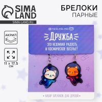 Брелоки парные &laquo;Космос&raquo; набор, 2 шт., 11 х 17,5 см.