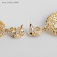 Серьги эмаль «Карибы» овал, цвет чёрный в золоте Серьги эмаль «Карибы» овал, цвет чёрный в золоте