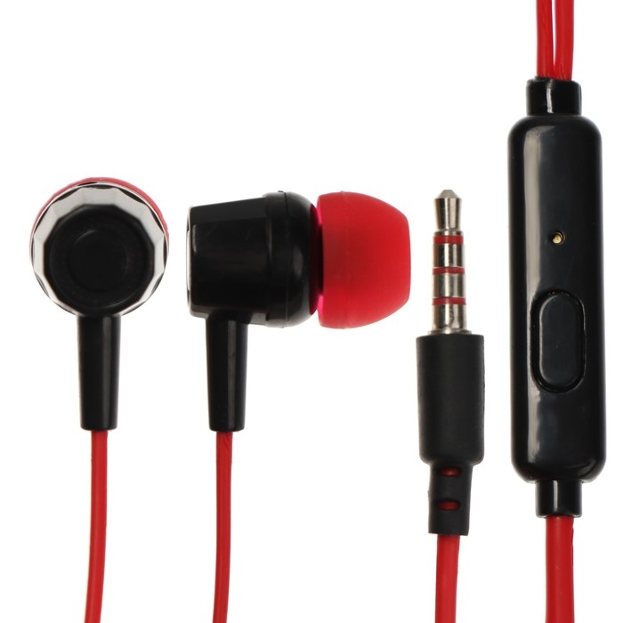 Наушники Krutoff HF-J69, вакуумные, микрофон, 106 дБ, 16 Ом, 3.5 мм, 1 м, коробка, красные Наушники Krutoff HF-J69, вакуумные, микрофон, 106 дБ, 16 Ом, 3.5 мм, 1 м, коробка, красные