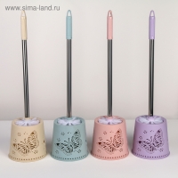 Ёрш для унитаза с подставкой &laquo;Бабочки&raquo;, 12,5&times;12,5&times;50 см, цвет МИКС