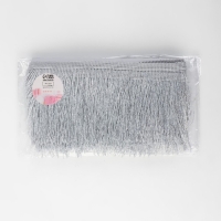 Тесьма декоративная &laquo;Бахрома&raquo;, 10 см, 5 &plusmn; 0,5 м, цвет серебряный