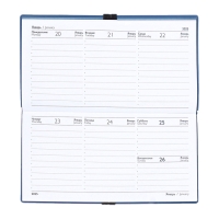 Еженедельник датир 2025г 175х95мм мягк обл иск кож 64л ESCALADA, бл тис, бл 70 г/м²,синий Еженедельник датир 2025г 175х95мм мягк обл иск кож 64л ESCALADA, бл тис, бл 70 г/м²,синий