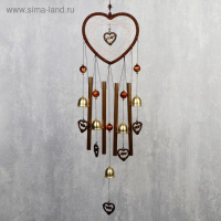 Музыка ветра металл "Сердце с сердечками" 4 трубки 5 колокольчиков d=17 см длина 65 см Музыка ветра металл "Сердце с сердечками" 4 трубки 5 колокольчиков d=17 см длина 65 см