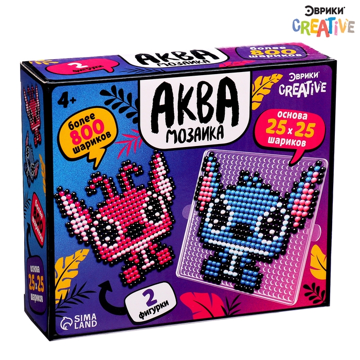 Аквамозаика &laquo;Стич с подружкой&raquo;, более 800 шариков, 2 фигурки