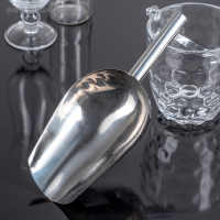 Совок из нержавеющей стали для льда и сыпучих продуктов, 27&times;12&times;5,5 см, цвет хромированный