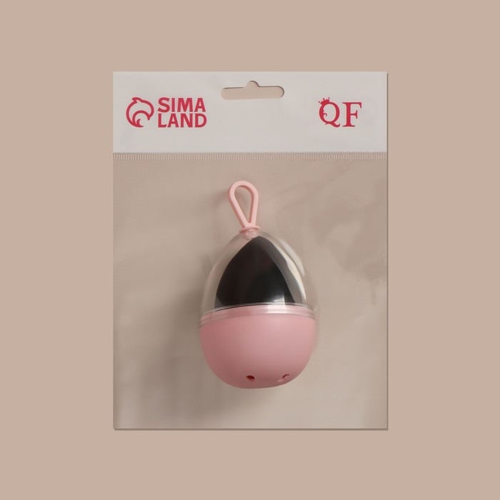 Скошенный спонж для макияжа &laquo;Капля&raquo;, 6 &times; 4 см, увеличивается при намокании, в футляре, цвет чёрный