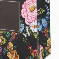 Сумка для покупок Цветы, 32*10*26. отд без молнии, черный