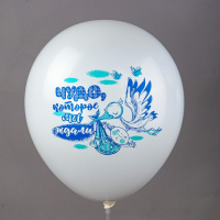 Шар латексный 12" &laquo;Новорождённые. Мальчик&raquo;, шелкография, 2-сторонний, 5 дизайнов, набор 25 шт., МИКС