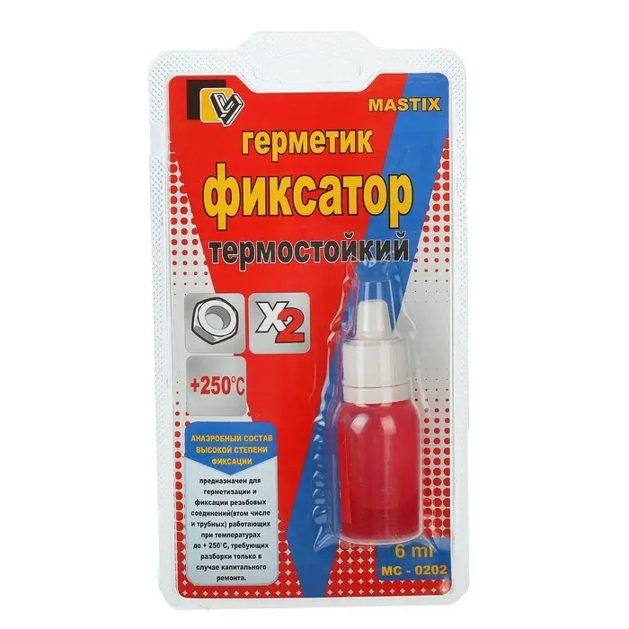 Герметик фиксатор Mastix, высокотемпературный, неразъёмный, 6 мл