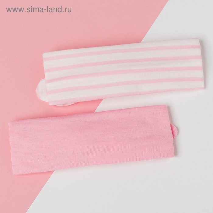 Набор повязок на голову Крошка Я "Полоска" розов/белый р-р 46-48