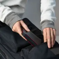 Автобумажник Arrival, черный с красным