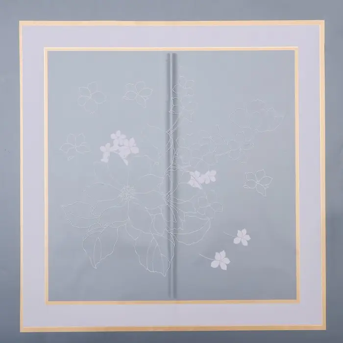 Пленка для цветов матовая, "Цветы с каймой", 58х58см, розовый