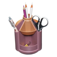 Подставка-органайзер для канцелярии вращающаяся, ErichKrause Mini Desk, Manga, розовая с бежевым