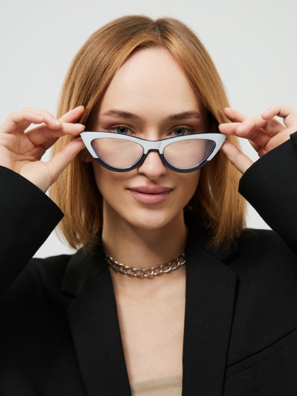 Очки имиджевые женские, для компьютера, ширина 15.2 см, дужка 14 см, линза 6.8 х 4.5 см