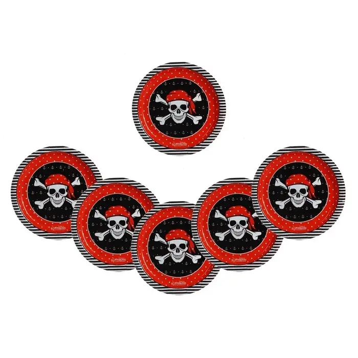 Тарелка одноразовая бумажная &laquo;Пиратская&raquo; (18 см), на Хэллоуин