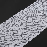 Кружевная эластичная ткань, 180 мм &times; 2,7 &plusmn; 0,5 м, цвет белый