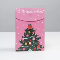 Коробка подарочная новогодняя складная &laquo;Розовые сладости&raquo;, 15 х 7 х 22 см, Новый год