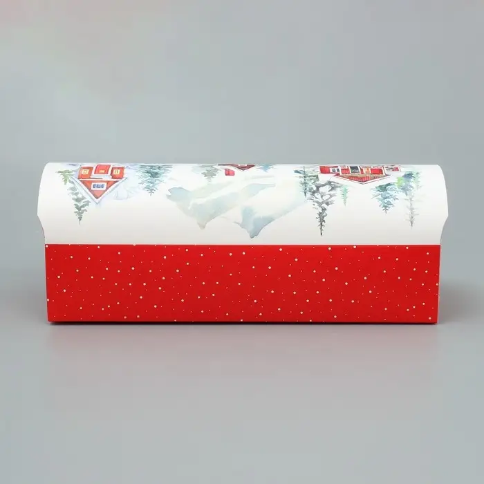 Коробка под кекс &laquo;С Новым годом&raquo;, акварель, 9 х 9 х 24.5 см