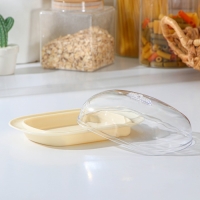 Маслёнка, пластиковая, 18&times;12&times;7 см, цвет слоновая кость