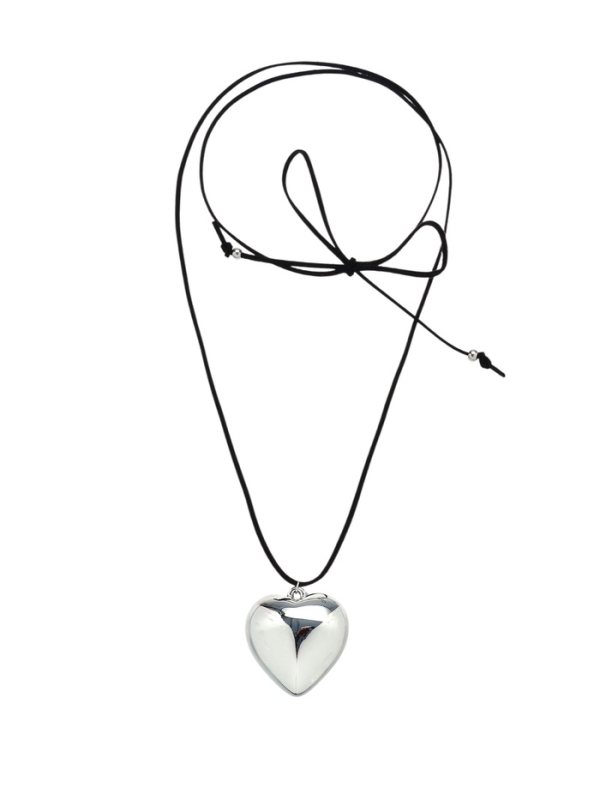 Портупея с кулоном &laquo;Сердечко&raquo; гладкое, трансформер, цвет серебро, 150 см