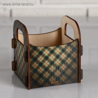 Кашпо деревянное 10.5&times;10&times;11 см подарочное Рокси Смит "Поздравляем! Галстук-бабочка", коробка