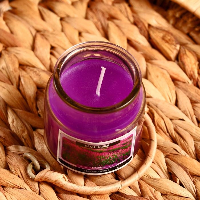 Свеча в банке "Лаванда" 82 гр 6х9х9 см