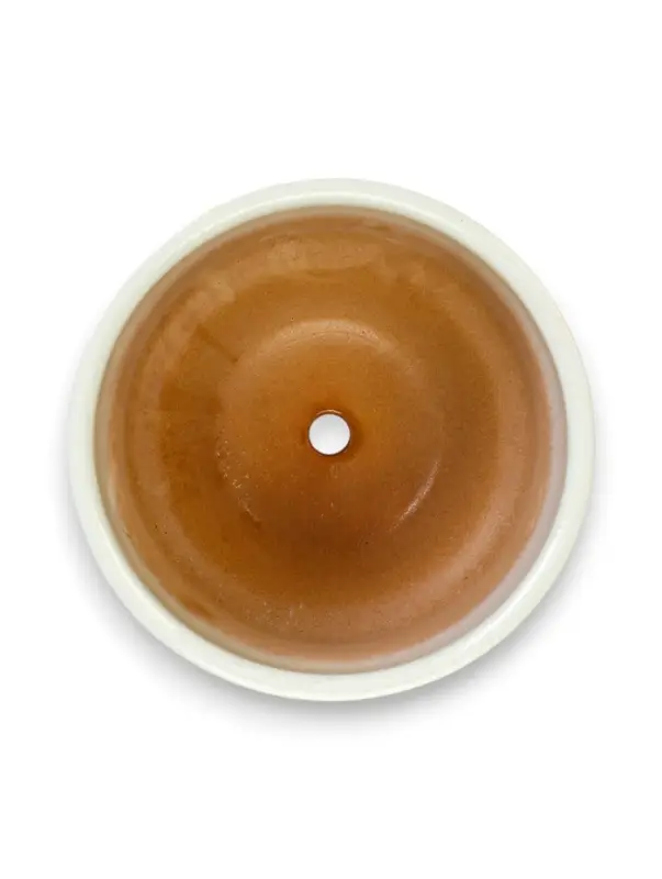 Горшок цветочный с поддоном 0,9 л, керамика "Листья" (М)