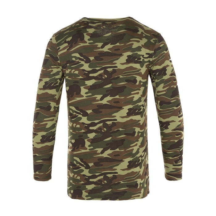Лонгслив мужской с начёсом, цвет камуфляж тёмно-зелёный, размер 48