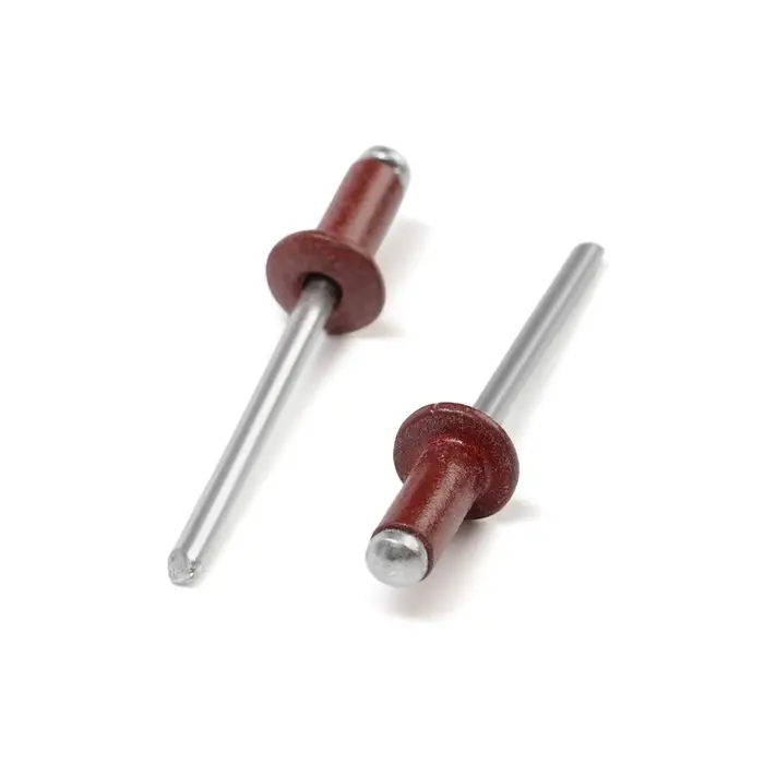 Заклёпки ТУНДРА krep, вытяжные, алюминий-сталь, 4&times;10 мм, красное вино, 50 шт.