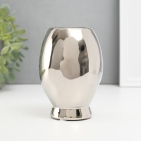 Подсвечник керамика на 1 свечу "Сова Сипуха" d=3,5 серебро 9х8,5х12,5 см