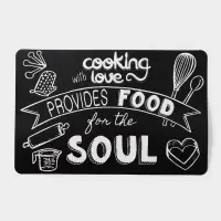 Салфетка сервировочная на стол &laquo;Кулинария&raquo;, 42&times;27 см, чёрная