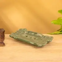 Мыльница "Цветочный мост" керамика, цв. зелёный, 14,5х7,5х2 см