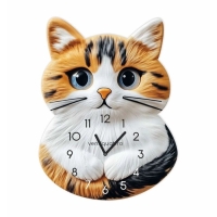 Часы настенные "Tommy", котенок, интерьерные, детские, плавный ход, d-33,5 см