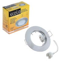 Светильник встраиваемый Ecola, DL92, MR16, GU5.3, 30x80 мм,  выпуклый, цвет хром