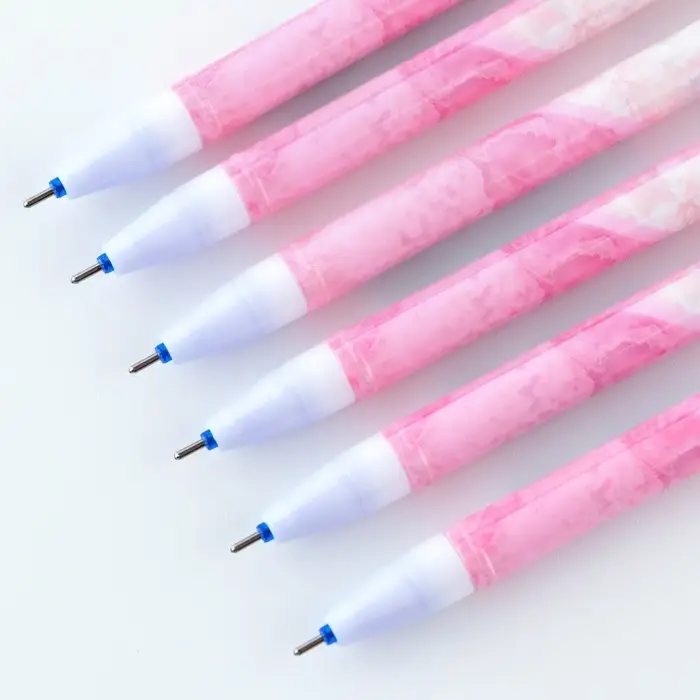 Ручка пластик пиши-стирай с колпачком &laquo;Мрамор&raquo;, синяя паста, гелевая 0,5 мм