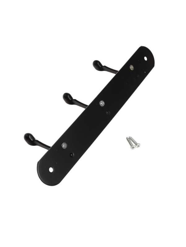 Вешалка ТУНДРА TVT001, металлическая, трёхрожковая, цвет черный