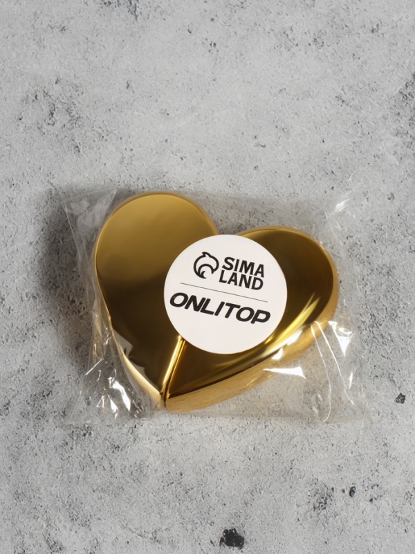 Флакон для парфюма &laquo;Сердце&raquo;, стеклянный, с распылителем, 25 мл, цвет золотистый