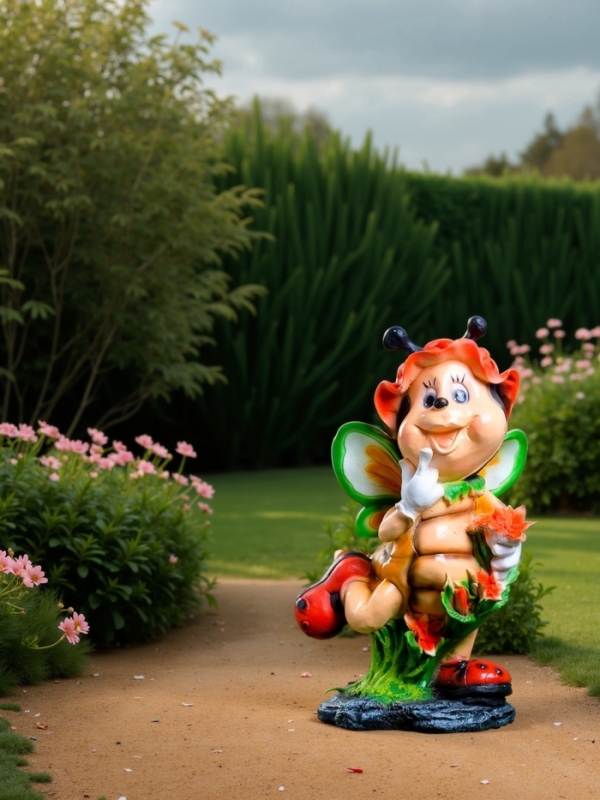 Садовая фигура из полистоуна &laquo;Пчёлка в панамке&raquo;, 49&times;23&times;25 см