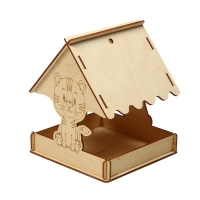 Деревянная кормушка своими руками для птиц &laquo;Тигр&raquo;, 15,5 &times; 15 &times; 18,5 см, Greengo