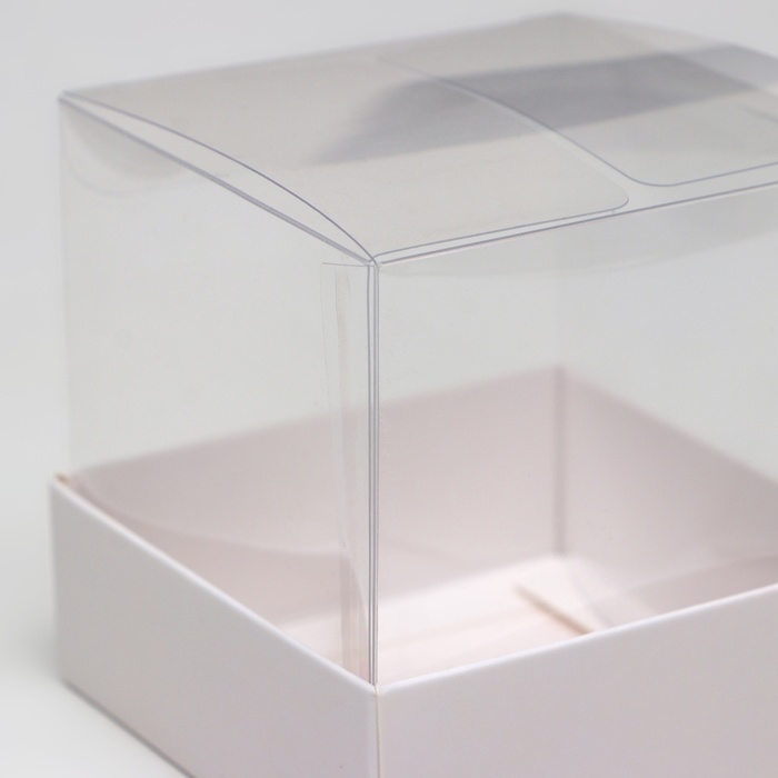Коробка для пирожных, белый, 8 х 8 х 8 см. Кондитерская упаковка