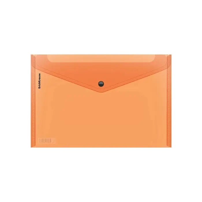 Папка-конверт на кнопке А4, 180 мкм, ErichKrause Glossy Neon, полупрозрачная, до 120 листов, МИКС