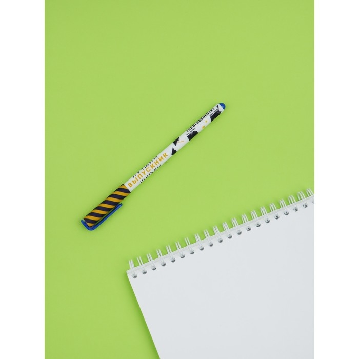 Набор пластиковых ручек "Лучший выпускник школы", синяя паста 0.7 мм, 4 шт