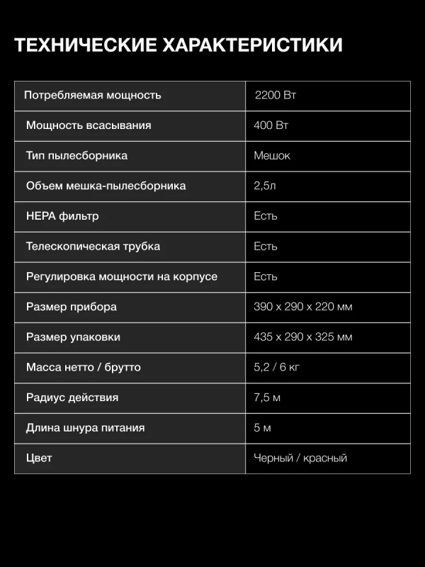 Пылесос HYV-B4995 2220Вт