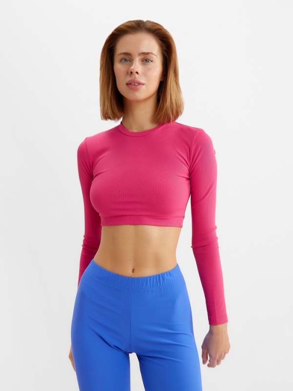 Лонгслив женский MINAKU: Casual Collection цвет фуксия, размер 46 Лонгслив женский MINAKU: Casual Collection цвет фуксия, размер 46