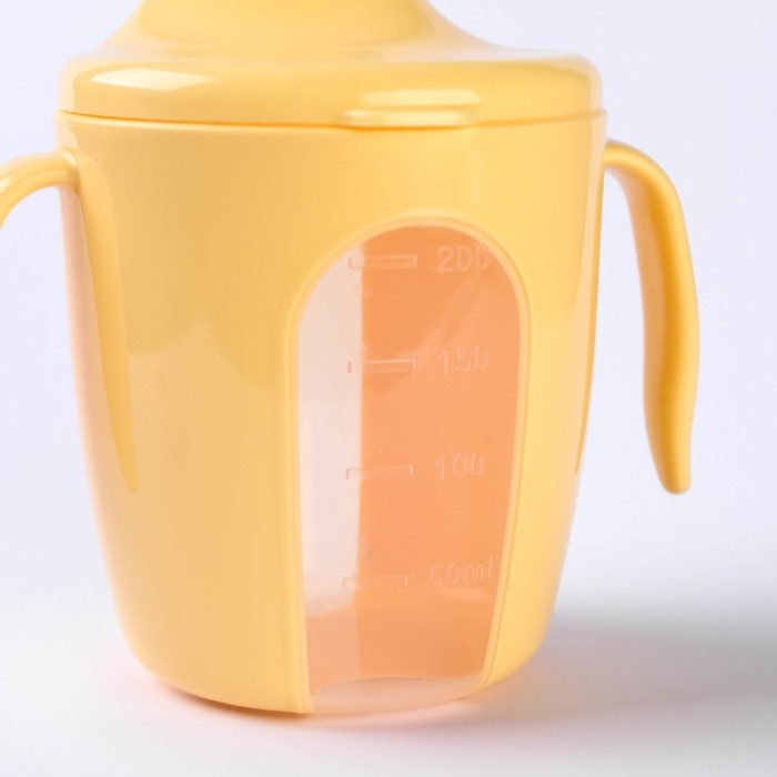 Поильник детский с твёрдым носиком &laquo;Protect Me&raquo;, 200 мл., с ручками, цвет желтый