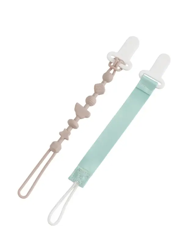 Держатель для соски пустышки, 2 шт, текстиль и силикон, Mum&Baby