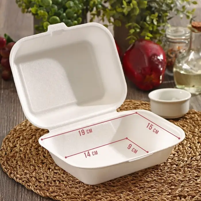 Ланч - бокс для бенто-торта и бургера, 19&times;15&times;7 см, белый